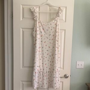 Floral White Sleeveless Dress
